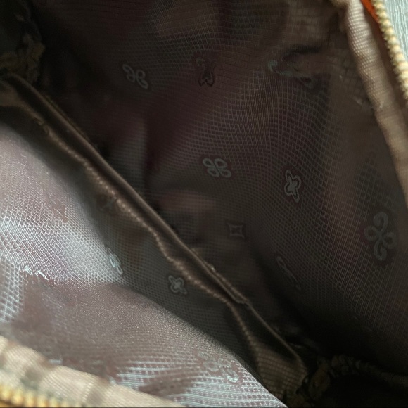 Brown Pink Floral Printed Crossbody Bag / Clutch - Picture 8 of 11